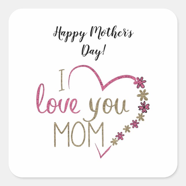 Madre pegatina cuadrada (Anverso)