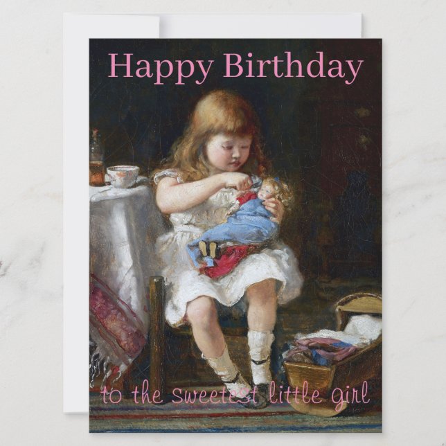 Madre pequeña ansiosa Nieta feliz cumpleaños (Anverso)