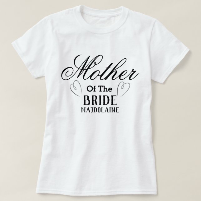 Madre personalizada de la camiseta de la novia (Diseño del anverso)