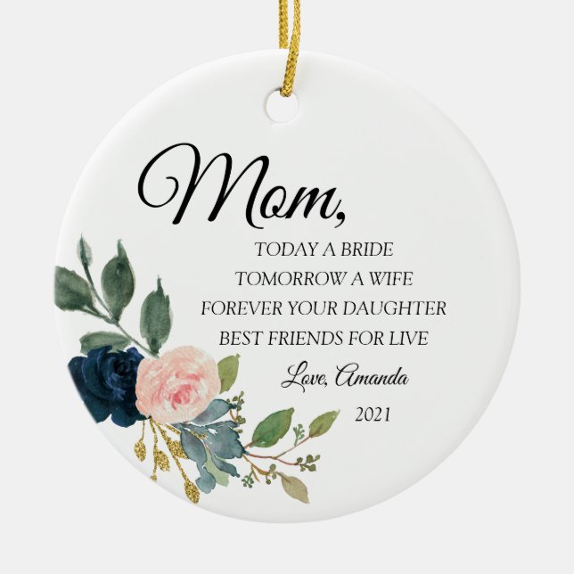 Madre personalizada del ornamento cerámico de novi (Frente)