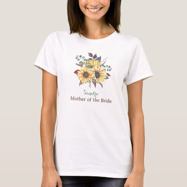Madre rustica de girasol de novia o camiseta gorda (Anverso)