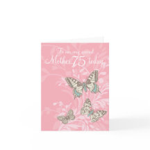 Madre tarjeta de mariposas de 75 años