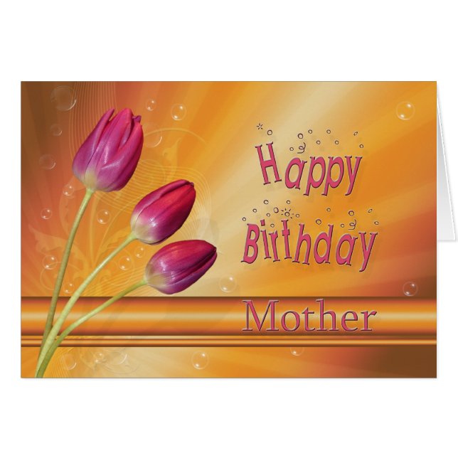 Madre, tulipanes de cumpleaños llenos de sol (Anverso (Horizontal))