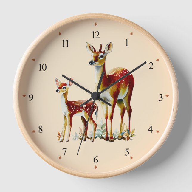 Madre venada y guardería de engorde reloj de pared (Anverso)