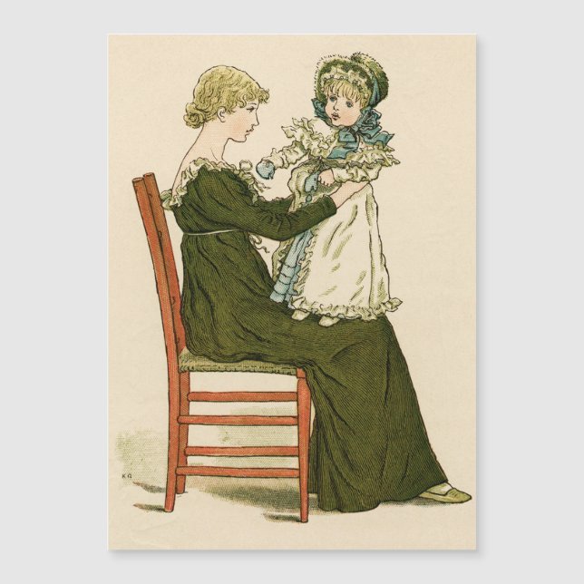 Madre victoriana bebé Greenaway (Anverso)