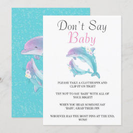 Madre y bebé delfines no dicen tarjetas para bebés