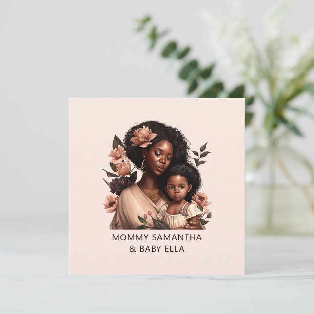 Madre y hija negras personalizadas (21) (Anverso de pie)