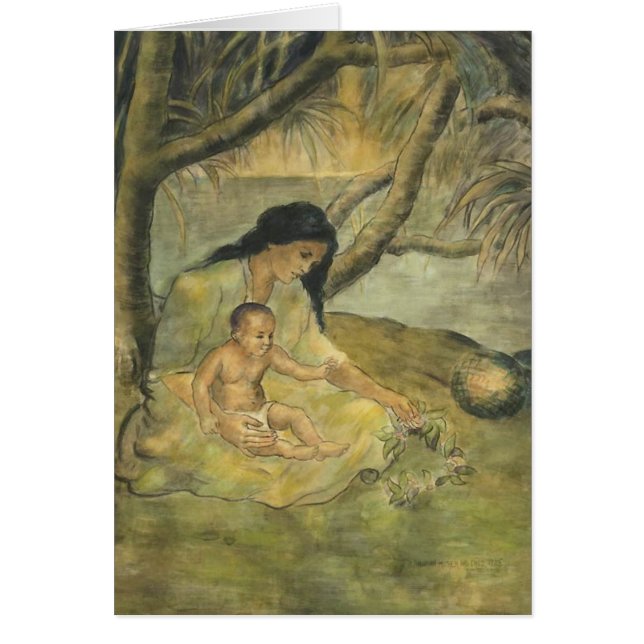Madre y niño hawaianos - Charles W. Bartlett (Frente)