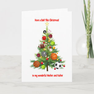Madre y padre Árbol de Navidad con bolas