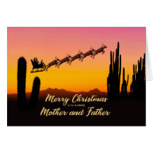 Madre y Padre Navidad Santa Sobre Desierto