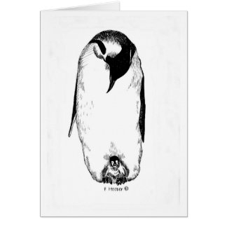 Madre y polluelo del pingüino