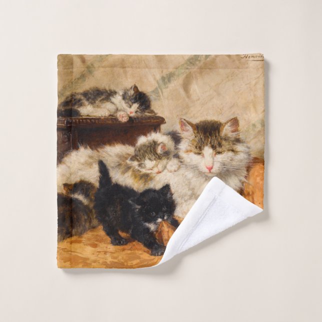 Madre y sus gatitos (Toallita)