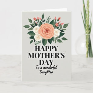 Madres Hijas Rosas Rayadas Tarjeta