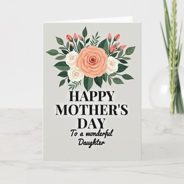 Madres Hijas Rosas Rayadas Tarjeta (Anverso)