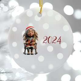 Madres Navidades I Navidades Elf Ornamento cerámic
