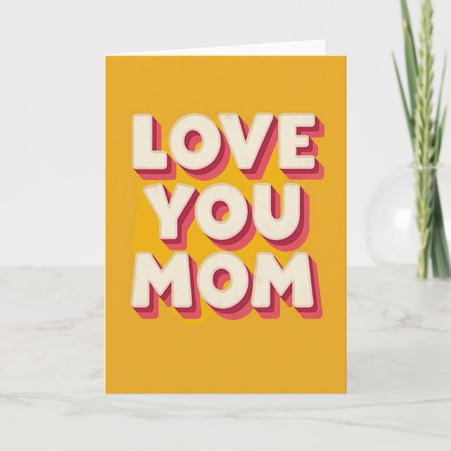 Madres Retro te Aman Tarjeta (Anverso)
