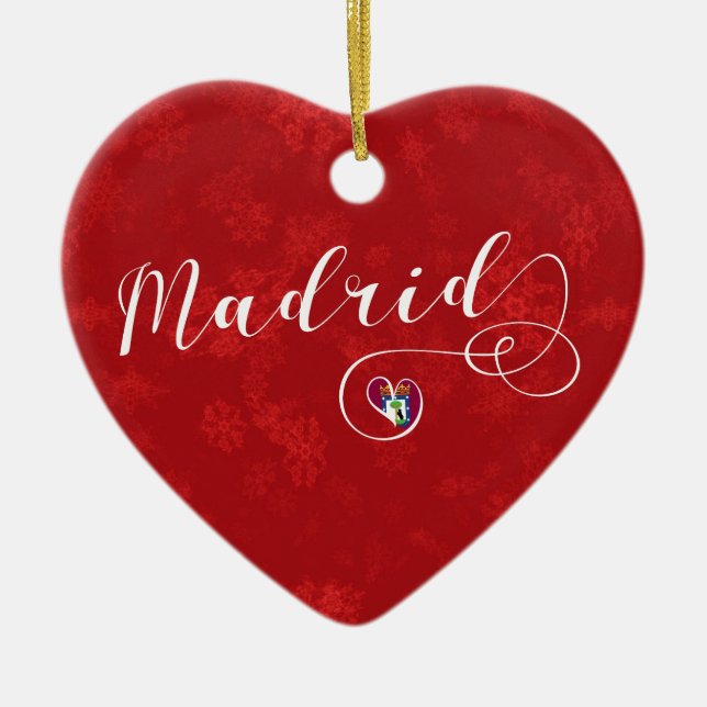 Madrid Heart, Ornamento de Árbol de Navidad, Españ (Frente)