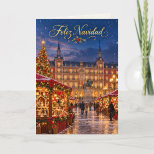 Madrid Plaza Mayor Feliz Navidad