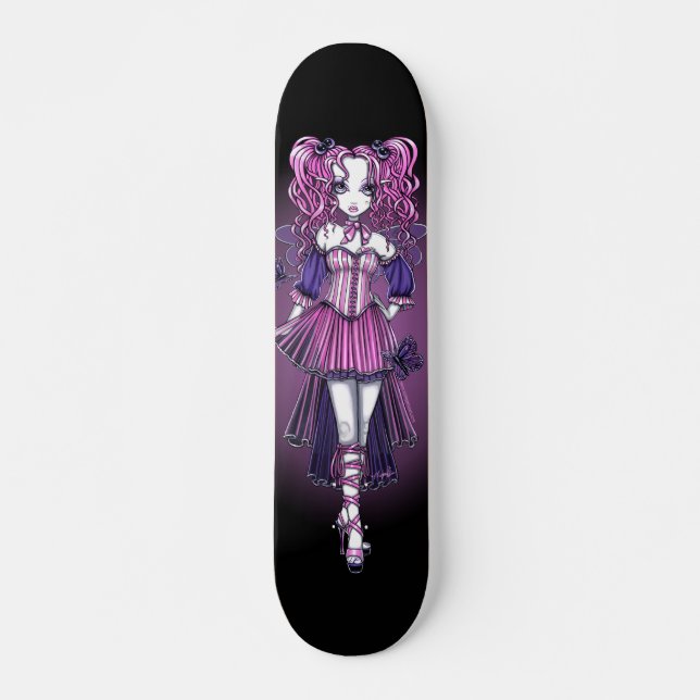 "Maegan" Skateboard de hadas rosa gótico (Anverso )