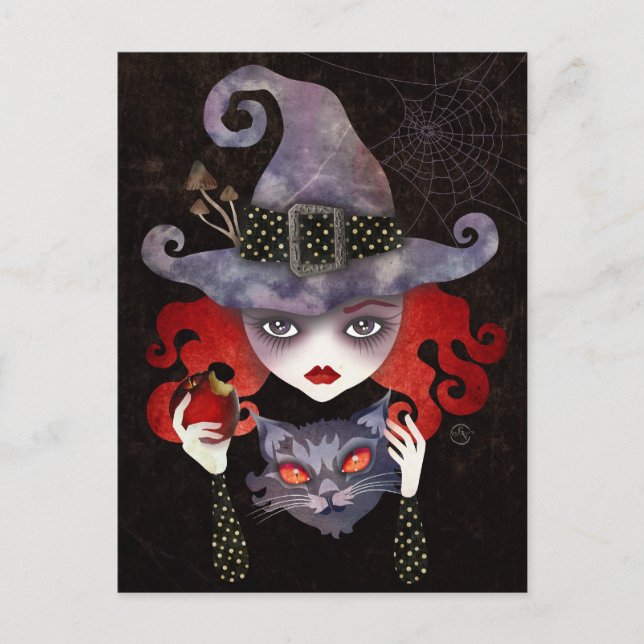 Maelba, la tarjeta postal de bruja roja (Anverso)