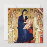 Maestà, detalle de Madonna y niño en el trono