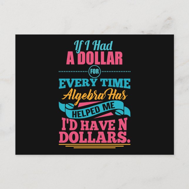 Maestra Algebra Pun N Dólares Postales (Anverso)