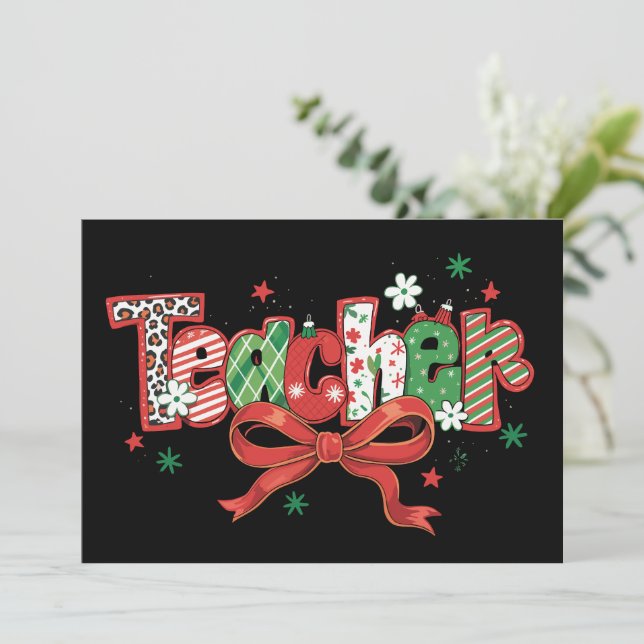 Maestra Coqueta Navidad Crayón Feliz Navidad  (Anverso de pie)