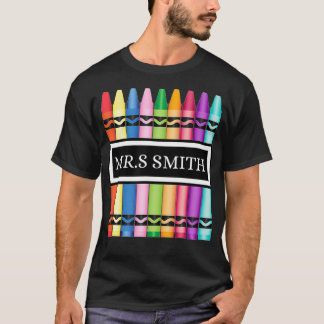 Maestra De Crayon De Vuelta A La Camisa Escolar