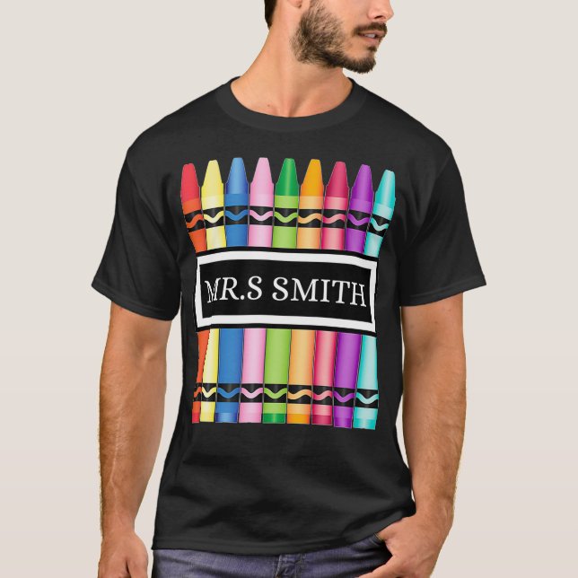 Maestra De Crayon De Vuelta A La Camisa Escolar (Anverso)