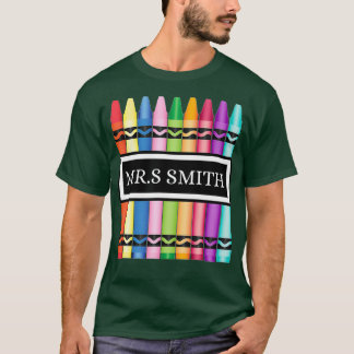 Maestra De Crayon De Vuelta A La Camisa Escolar_3