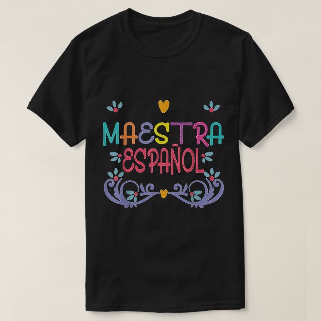 Maestra De Espanol Playera Cute Profesor Español (Diseño del anverso)