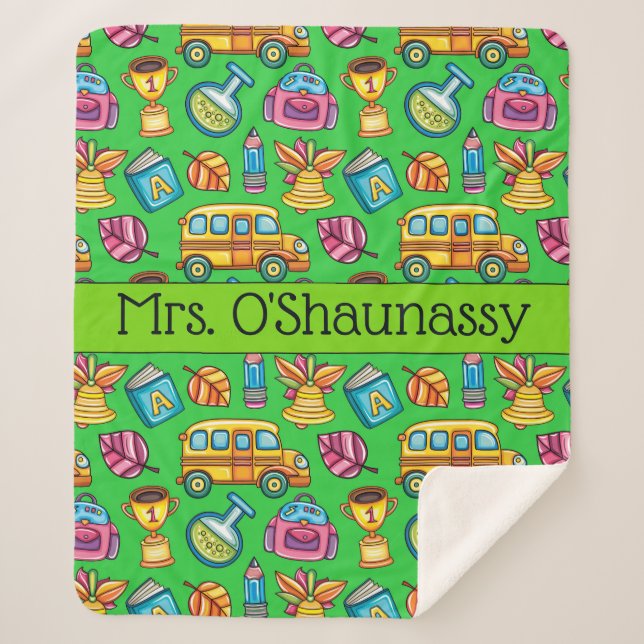 Maestra mimada envuelta en una manta Sherpa enamor (Anverso)