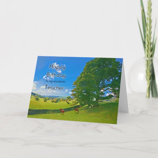 Maestra, una tarjeta de cumpleaños pastoral (Anverso)