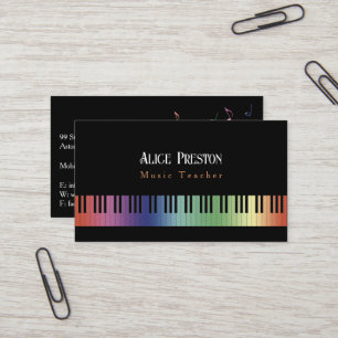 Maestría de Música   Colorida tarjeta de visita Pi