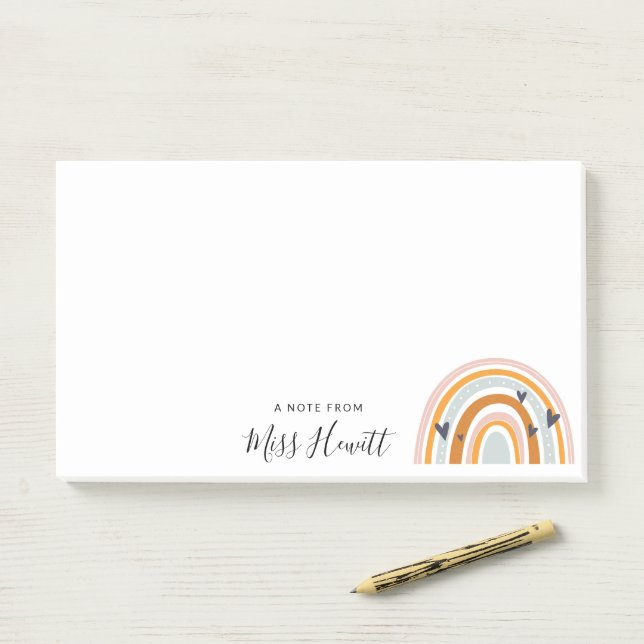Maestro de corazón de amor arcoiris Notas Post-it (En escritorio)