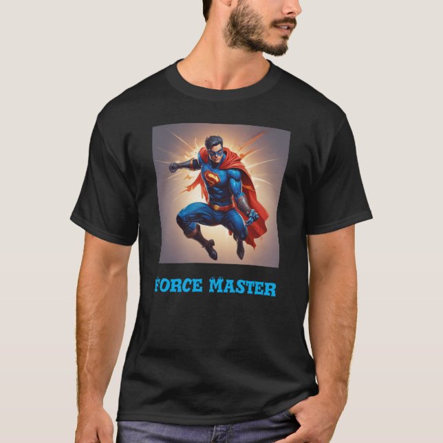 Maestro de la fuerza: La camiseta de Superhéroe su (Anverso)