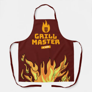 Maestro de la Parrilla con Delantal en Acción