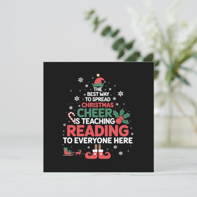 Maestro de Lectura Elfo de Navidad Ánimo Navideño  (Anverso de pie)