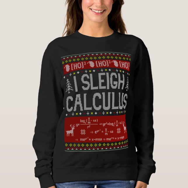 Maestros de matemáticas I Sleigh Calculus Suéter F (Anverso)