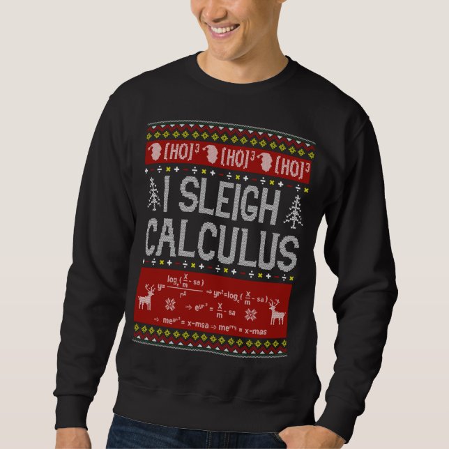 Maestros de matemáticas I Sleigh Calculus Suéter F (Anverso)