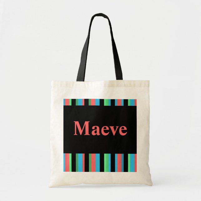 Maeve Bonito con la bolsa de tocador a rayas (Frente)