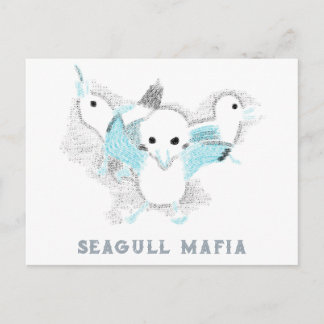 Mafia de gaviotas Tarjeta postal divertida de la v