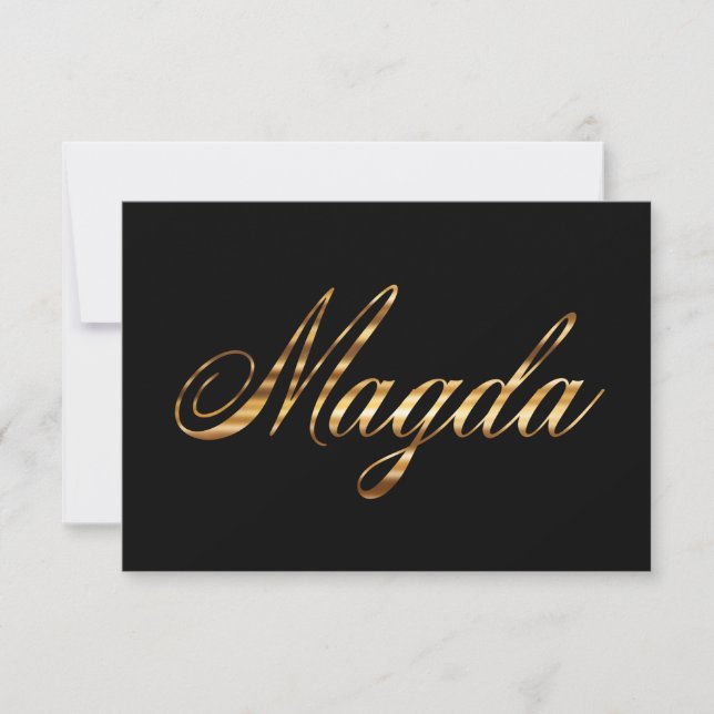 Magda gold Design Lettering Karte (Anverso)