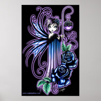 "Magdalena" Rosa Gótico Azul Posters de hadas