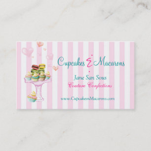Magdalenas y tarjeta de visita de Macarons
