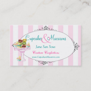 Magdalenas y tarjeta de visita de Macarons