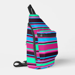 Magenta, Aqua y bolsa de cochecitos con rayas azul