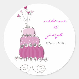 Magenta Boda Pastel Gracias Pegatina de etiquetas 