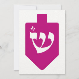 Magenta Dreidel para Chanukah con letra Shin