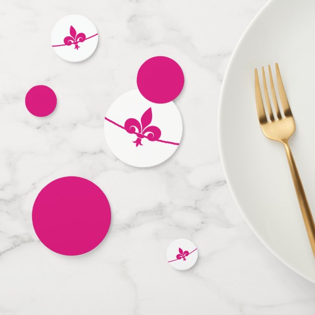 Magenta Fleur de Lis Wedding Shower Table Confetti (Grupo)